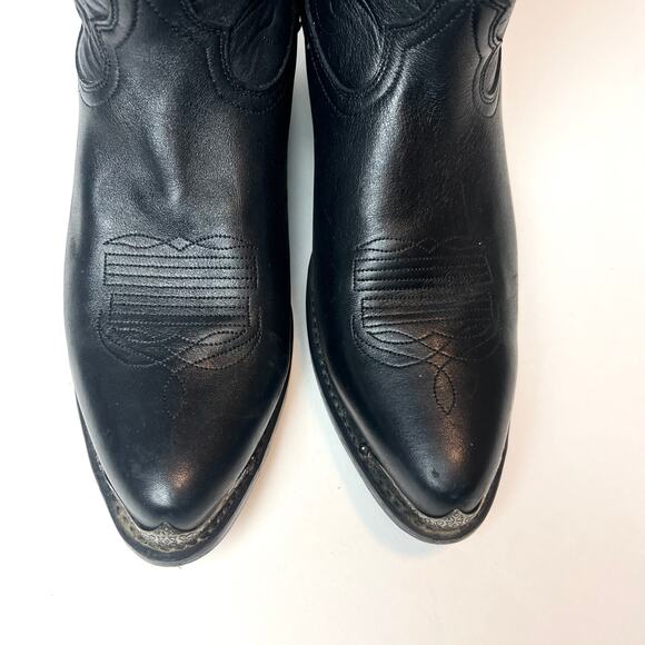 Durango Men's Black Leather Cowboy Western Boots Nickel Toe Rand Sz 11.5 - Picture 2 of 11